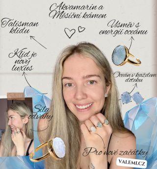 ✨ Moře v prstenu, klid v duši. 💍 Prsten, co ti připomene dýchat. 🌊 Akvamarín - dotek odvahy a klidu. 🩶Měsíční kámen - pro...