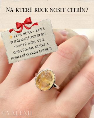 Citrín je kámen slunce, radosti a hojnosti ☀️✨ A podle toho, na které ruce ho nosíš, ti může podpořit jinou energii: ✨...